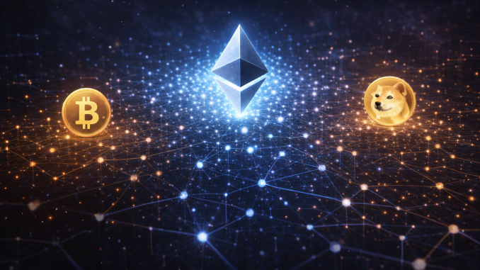 Bitcoin, Ethereum, Dogecoin