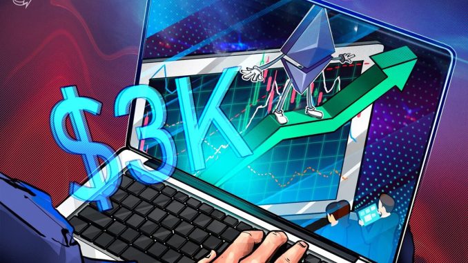 ETH Hits $3K But It’s Too Early To Call A Reversal