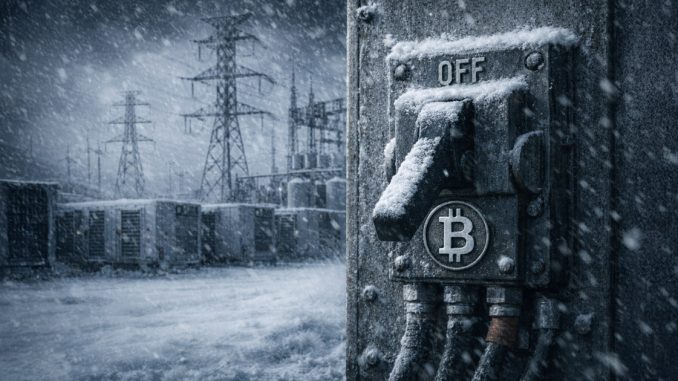 Bitcoin hashrate slumps as US miners curtail during winter storm